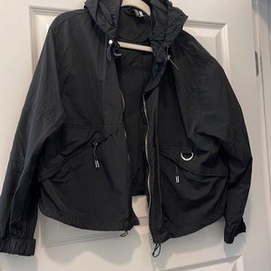 Black rain jacket